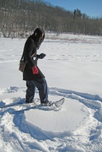 Candace playing in snow